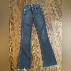 PAIGE High Rise Laurel Canyon, Black Boot Cut Women's Jeans